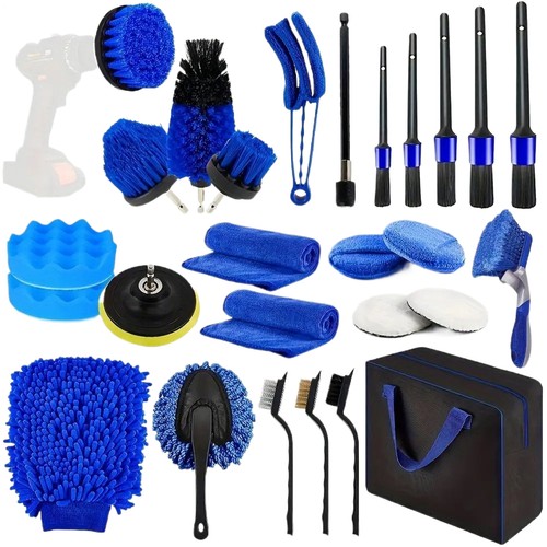 27PCS Car Detailing Gun Tools Kit Vehicle Auto Engine Wheel Washing Cleaning Set